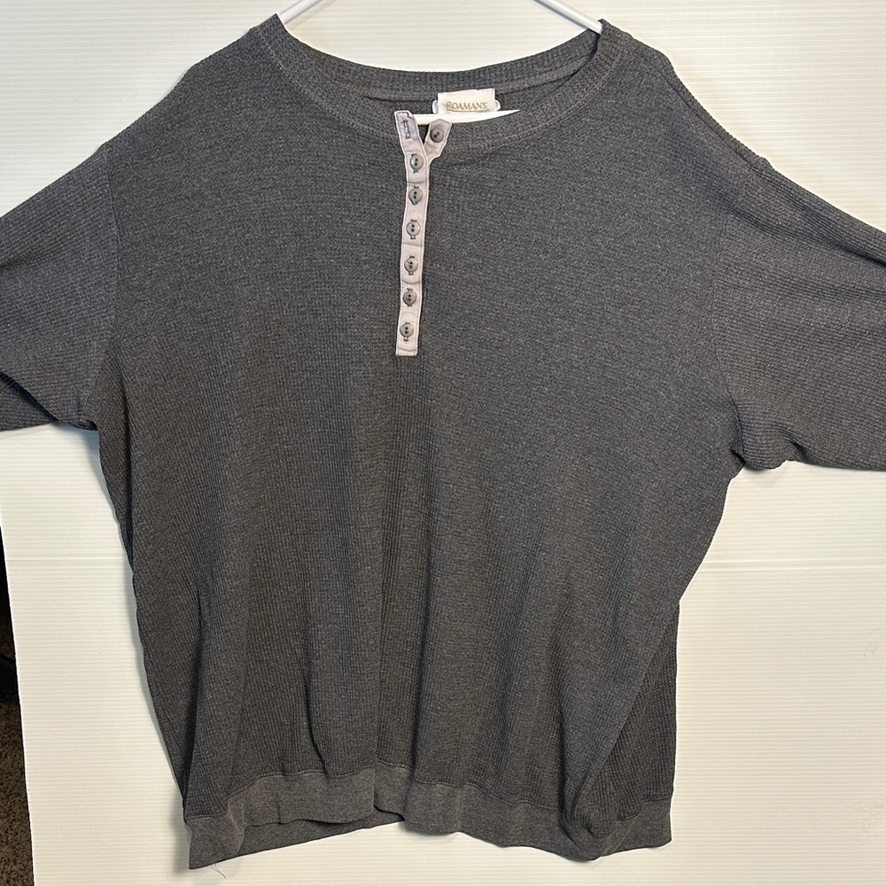 Gray Button-Up Top